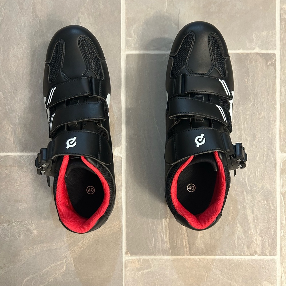 Peloton Black and Red Cycling Shoes